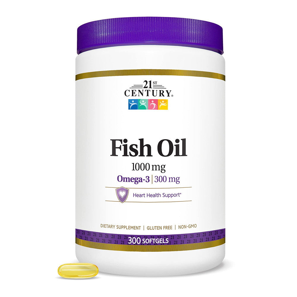 21 St Century Fish Oil 1000 Mg Softgels, 300 Ea